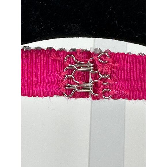 ASTR the Label Sicily Fuchsia Satin Halter Rhinestone Trim Mini dress Small‎ - Picture 9 of 11